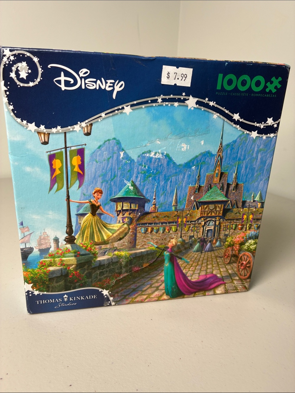Disney Thomas Kinkade Frozen 1000-Piece Puzzle - Blue & Green Artwork